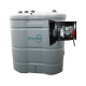 Cuve à fioul 1500L avec pompe 60L/min et armoire murale 