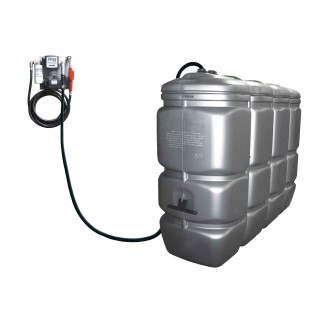 Cuve à fioul 2000L avec pompe 60L/min et station murale