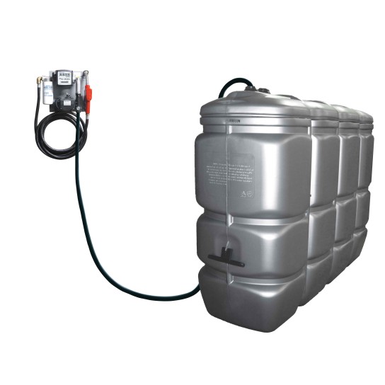 Cuve à fioul 2000L avec pompe 60L/min et station murale