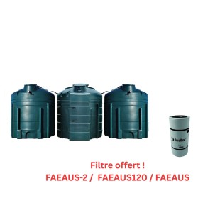 Cuve à fioul 15 000L avec pompe 100L/min et enrouleur avec filtre offert