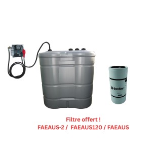 Cuve à fioul 1500L avec pompe 60L/min et station murale